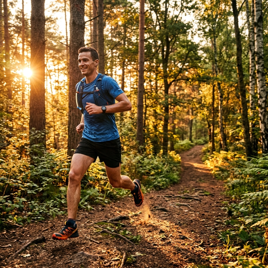 Man running and building stamina